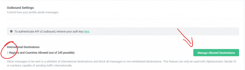 Outbound Destinations